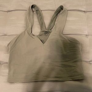Alo olive green real bra tank
